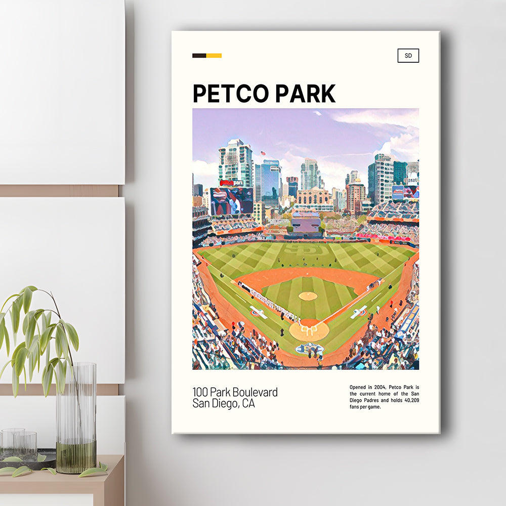 Petco Park Print, San Diego Padres Stadium Canvas Art, Fan Gifts, Sport Art, Canvas Print Wall Art