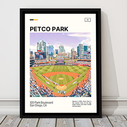 Petco Park Print, San Diego Padres Stadium Canvas Art, Man Cave Gift, Floating Framed Canvas Print Wall Art