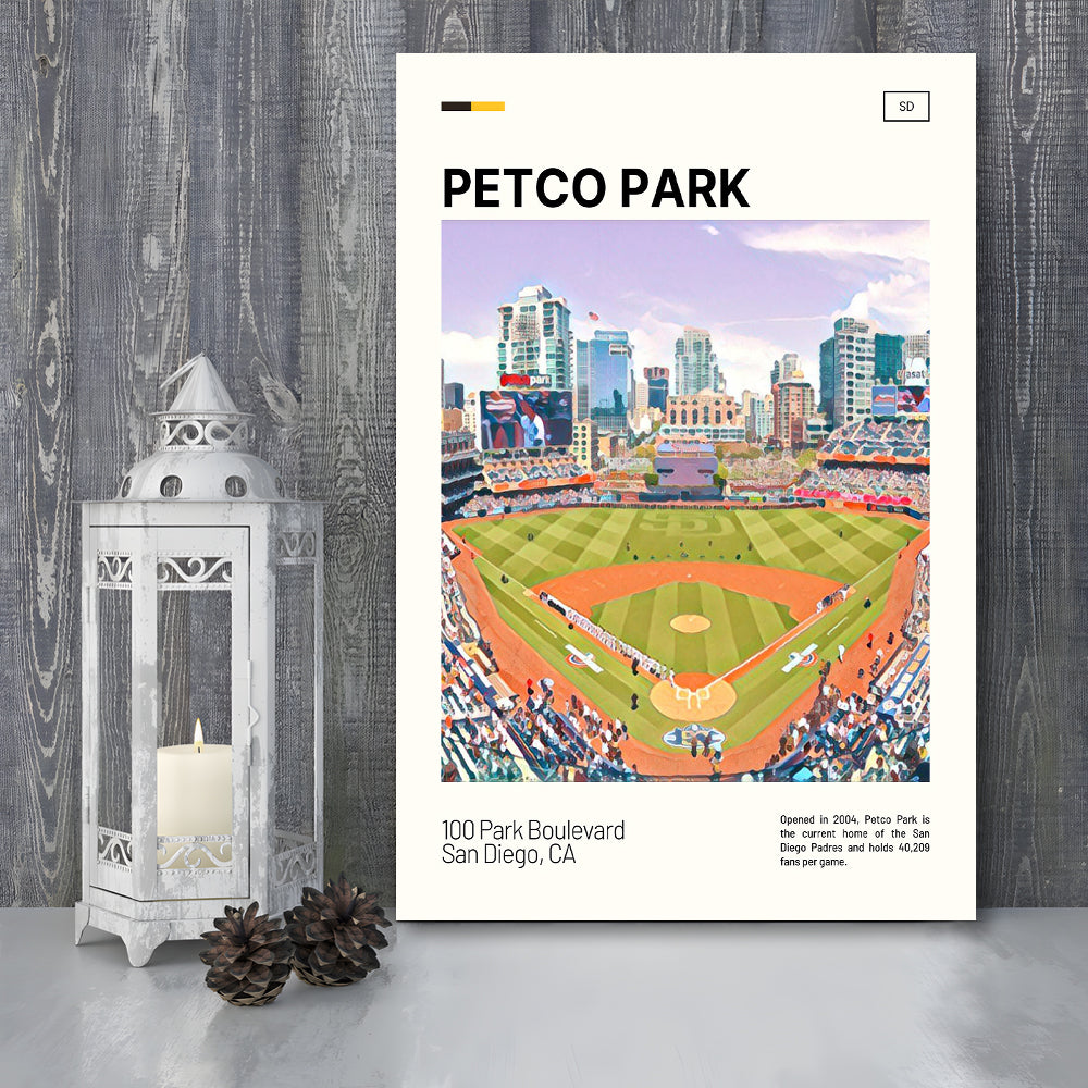 Petco Park Print, San Diego Padres Stadium Canvas Art, Fan Gifts, Sport Art, Canvas Print Wall Art
