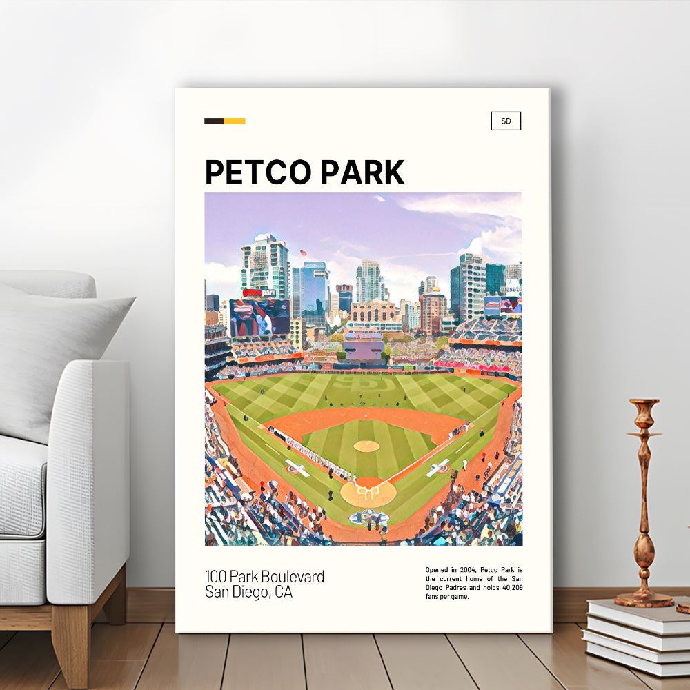 Petco Park Print, San Diego Padres Stadium Canvas Art, Fan Gifts, Sport Art, Canvas Print Wall Art