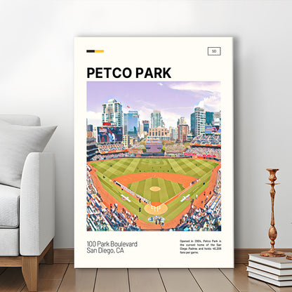 Petco Park Print, San Diego Padres Stadium Canvas Art, Fan Gifts, Sport Art, Canvas Print Wall Art