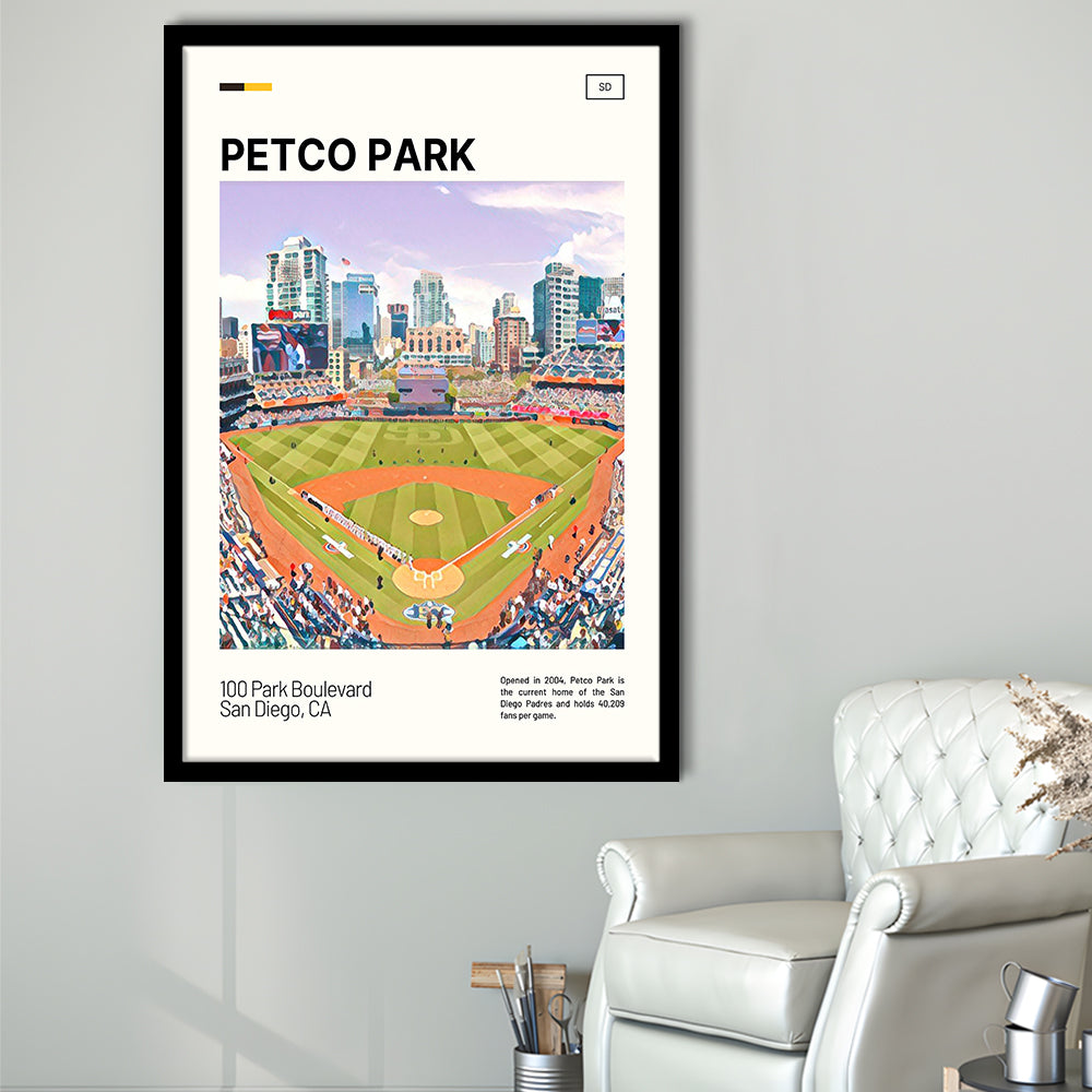 Petco Park Print, San Diego Padres Stadium Art, Gifts for him, Sport Art, Framed Art Print Wall Decor