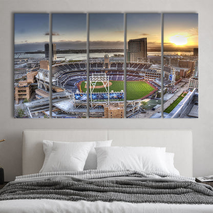 Petco Park San Diego California, Stadium Canvas, Sport Art, 5 Panel B, Extra Large Canvas, Canvas Print Wall Art