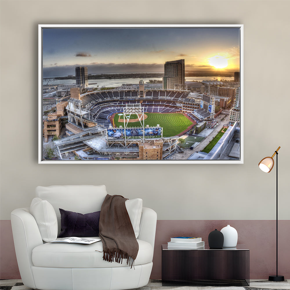 Petco Park San Diego California, Stadium Canvas, Sport Art, Framed Canvas Print Wall Art, Floating Frame
