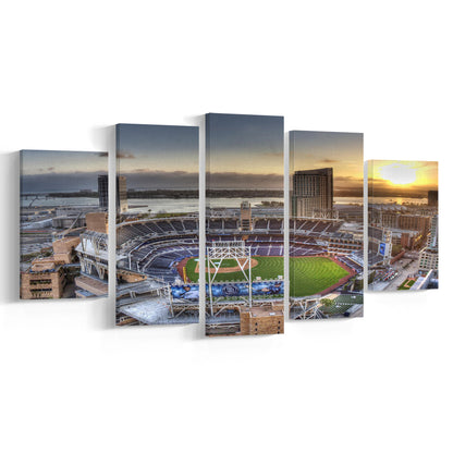 Petco Park San Diego California, Stadium Canvas, Sport Art, Gift for him, 5 Panel, Large Canvas, Canvas Print Wall Art