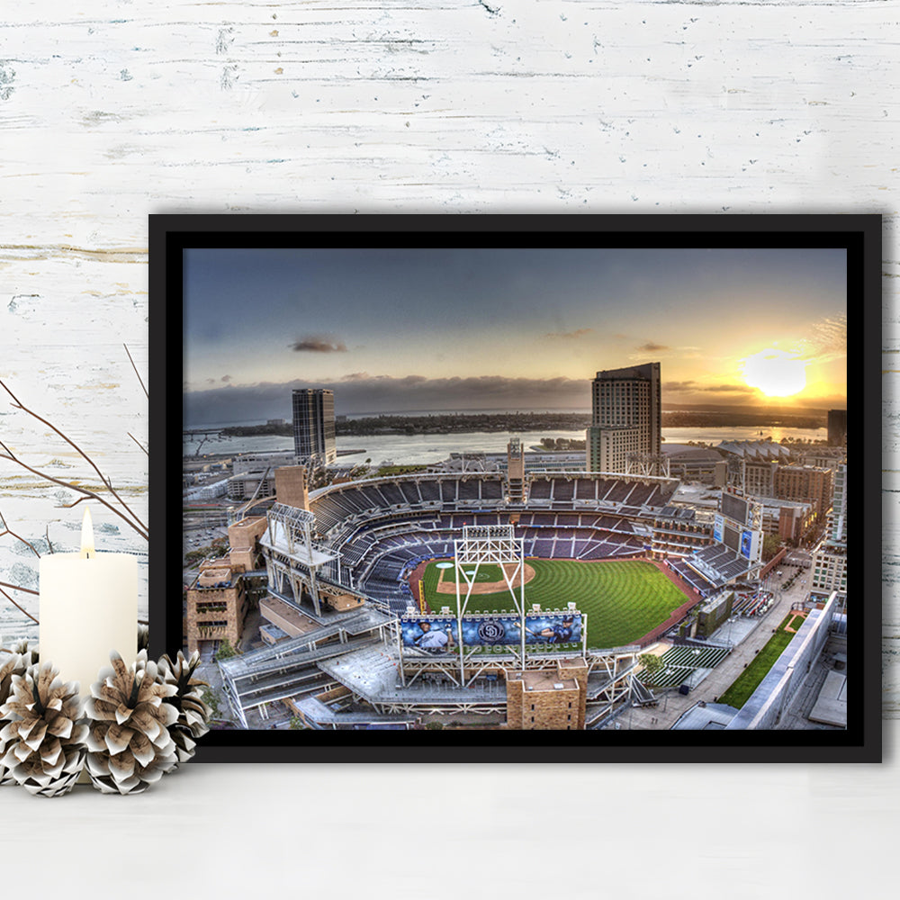 Petco Park San Diego California, Stadium Canvas, Sport Art, Framed Canvas Print Wall Art, Floating Frame