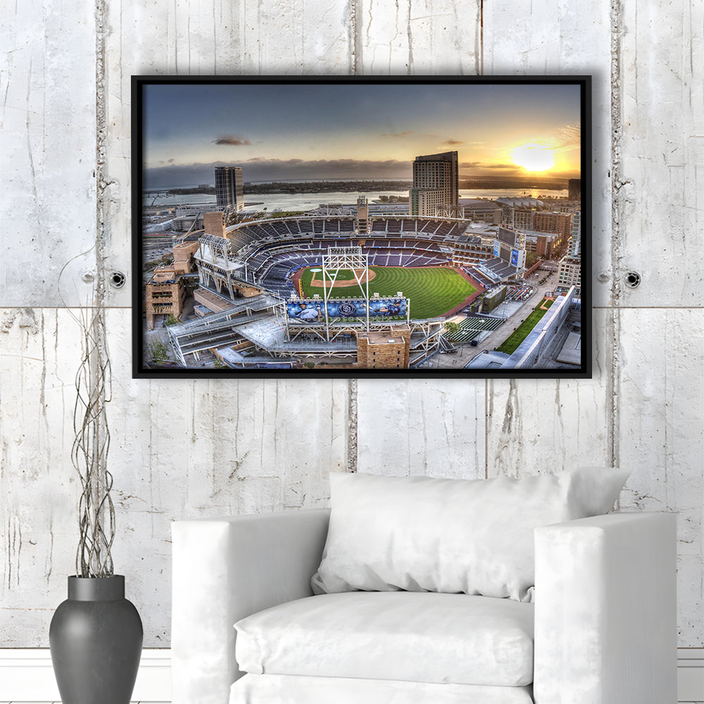 Petco Park San Diego California, Stadium Canvas, Sport Art, Framed Canvas Print Wall Art, Floating Frame