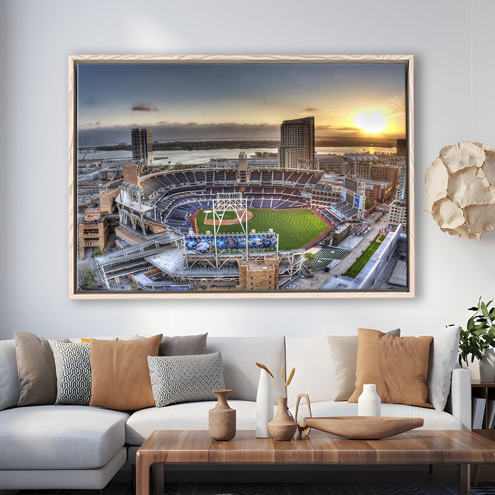 Petco Park San Diego California, Stadium Canvas, Sport Art, Framed Canvas Print Wall Art, Floating Frame