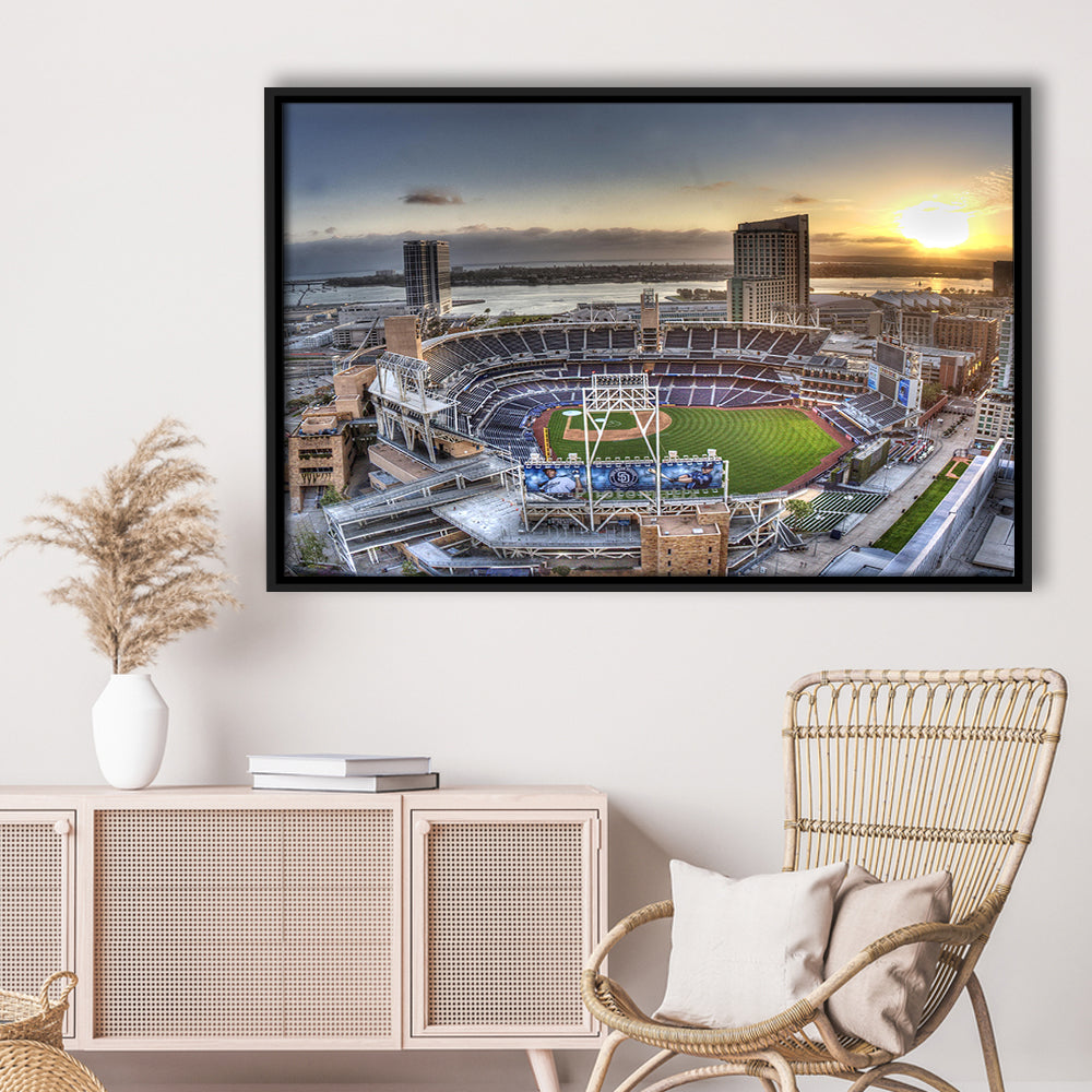 Petco Park San Diego California, Stadium Canvas, Sport Art, Framed Canvas Print Wall Art, Floating Frame