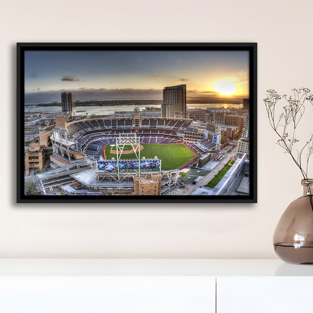 Petco Park San Diego California, Stadium Canvas, Sport Art, Framed Canvas Print Wall Art, Floating Frame