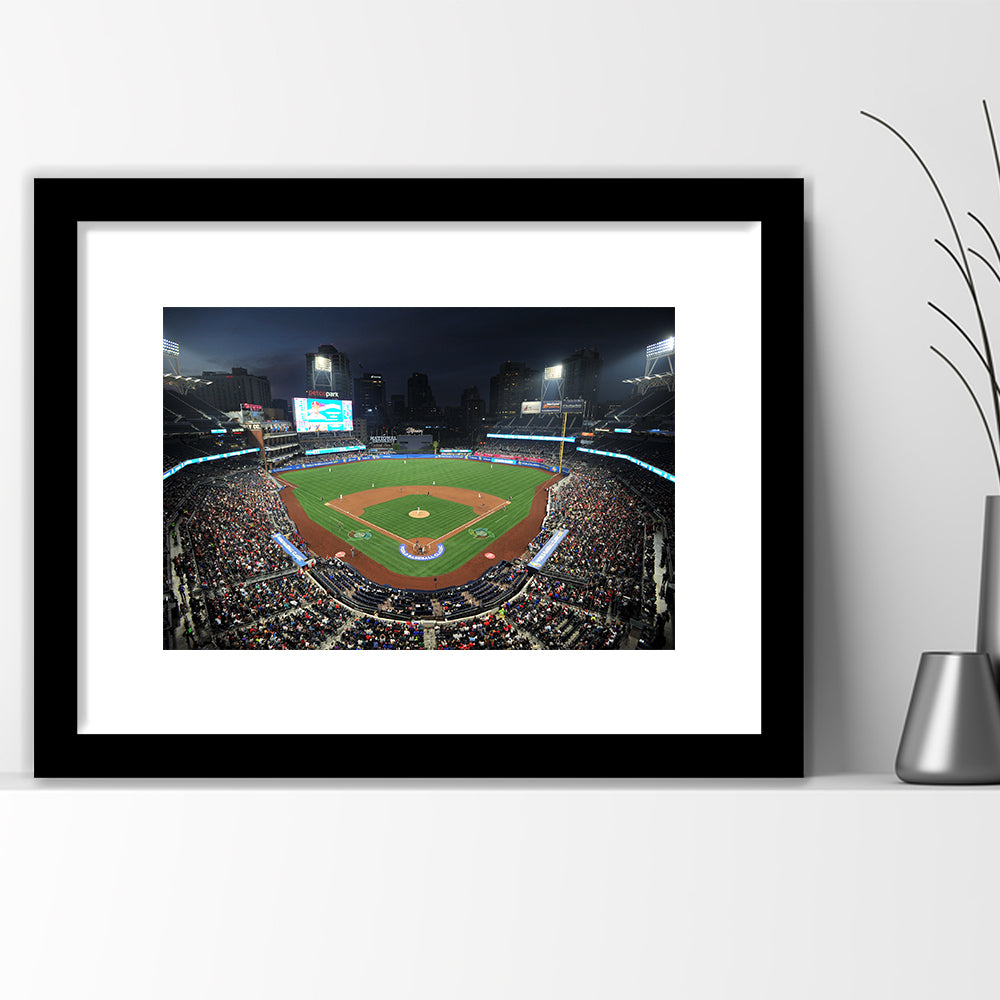 Petco Park, Stadium Canvas, Sport Art, Gift for him, White Border Framed Art Print Wall Decor