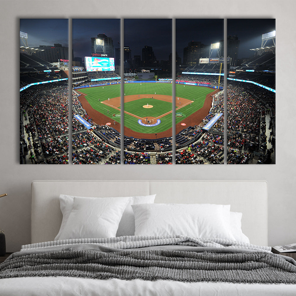 Petco Park, Stadium Canvas, Sport Art, 5 Panel B, Extra Large Canvas, Canvas Print Wall Art