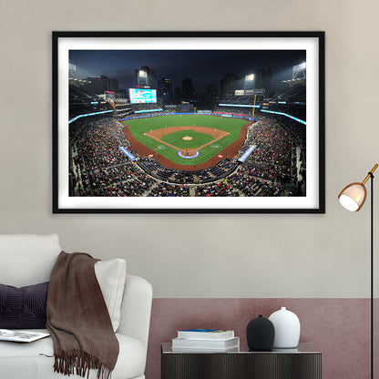 Petco Park, Stadium Canvas, Sport Art, Gift for him, White Border Framed Art Print Wall Decor