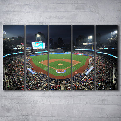 Petco Park, Stadium Canvas, Sport Art, 5 Panel B, Extra Large Canvas, Canvas Print Wall Art