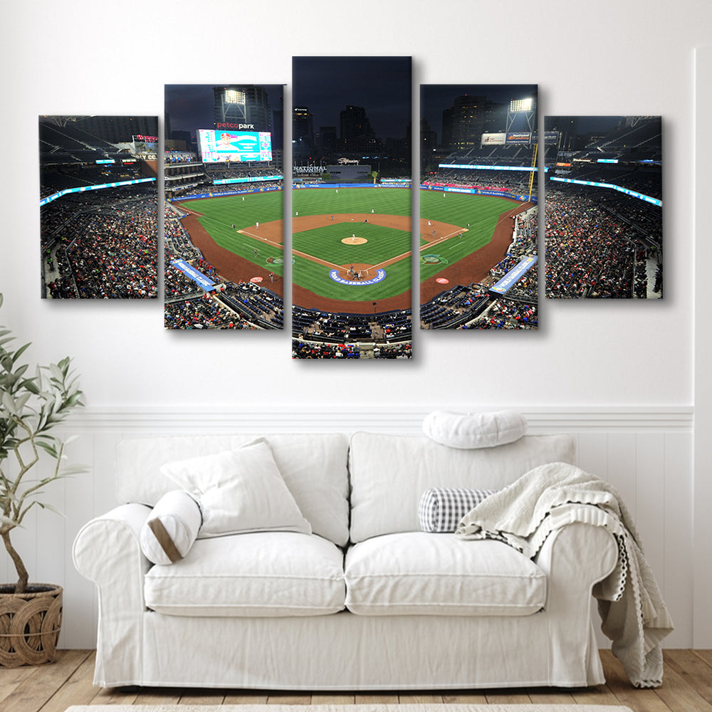 Petco Park, Stadium Canvas, Sport Art, Gift for him, 5 Panel, Large Canvas, Canvas Print Wall Art