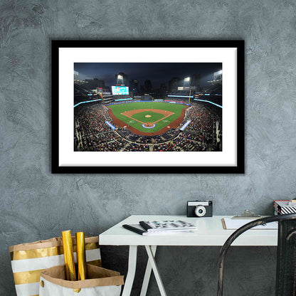 Petco Park, Stadium Canvas, Sport Art, Gift for him, White Border Framed Art Print Wall Decor