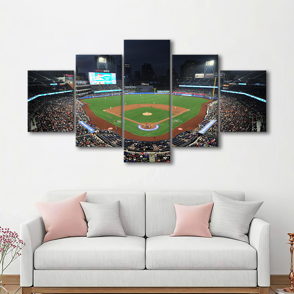 Petco Park, Stadium Canvas, Sport Art, Gift for him, 5 Panel, Large Canvas, Canvas Print Wall Art