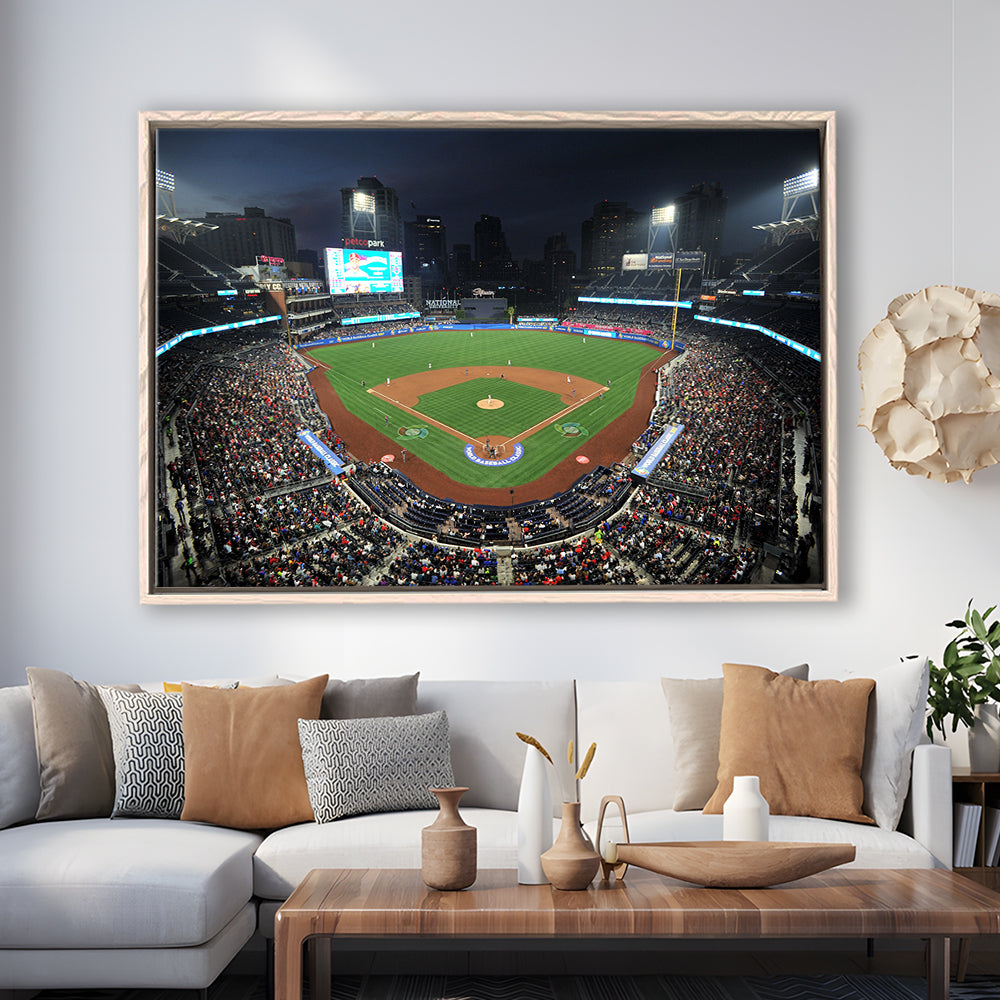 Petco Park, Stadium Canvas, Sport Art, Framed Canvas Print Wall Art, Floating Frame