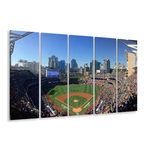 Petco Park in San Diego, Stadium Canvas, Sport Art, 5 Panel B, Extra Large Canvas, Canvas Print Wall Art