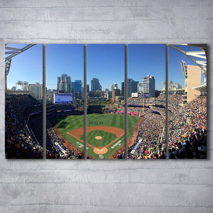 Petco Park in San Diego, Stadium Canvas, Sport Art, 5 Panel B, Extra Large Canvas, Canvas Print Wall Art