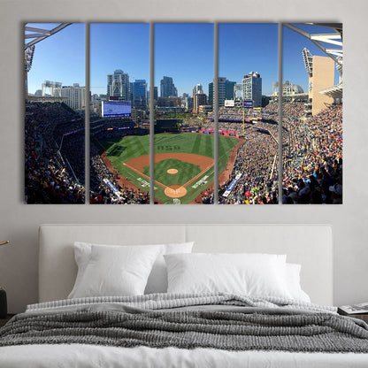 Petco Park in San Diego, Stadium Canvas, Sport Art, 5 Panel B, Extra Large Canvas, Canvas Print Wall Art