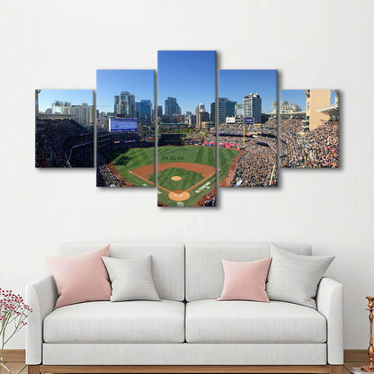 Petco Park in San Diego, Stadium Canvas, Sport Art, Gift for him, 5 Panel, Large Canvas, Canvas Print Wall Art