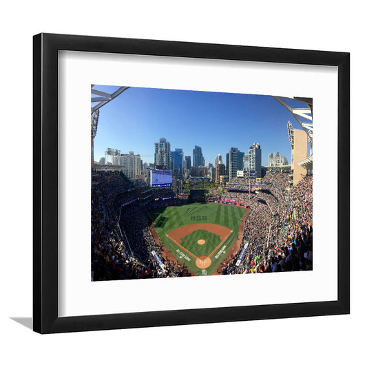 Petco Park in San Diego, Stadium Canvas, Sport Art, Gift for him, White Border Framed Art Print Wall Decor