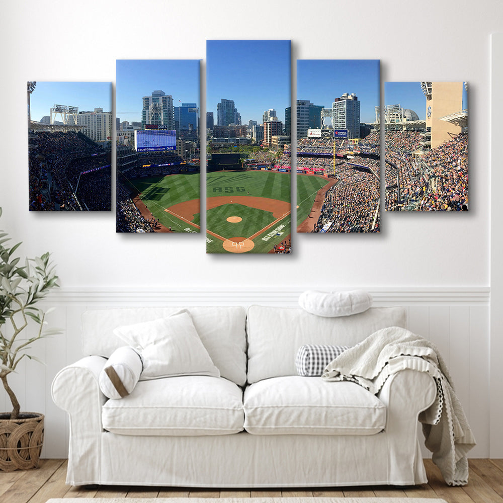 Petco Park in San Diego, Stadium Canvas, Sport Art, Gift for him, 5 Panel, Large Canvas, Canvas Print Wall Art