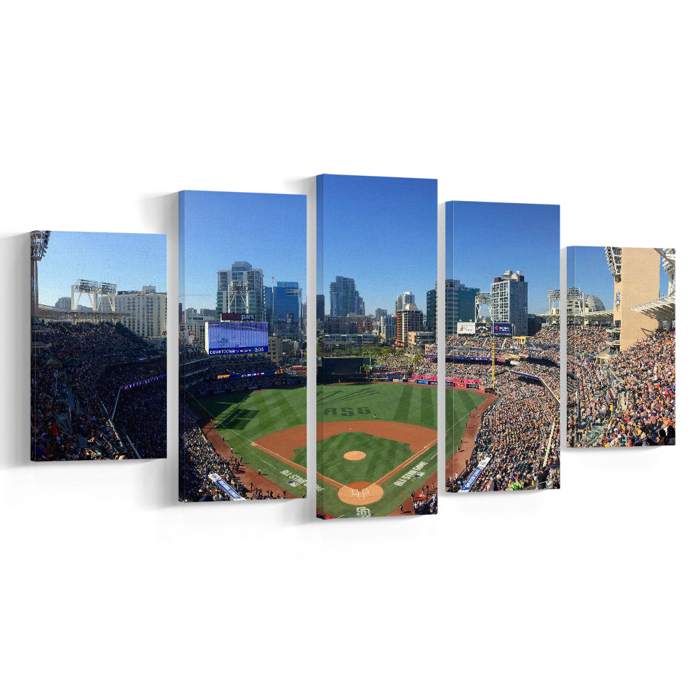 Petco Park in San Diego, Stadium Canvas, Sport Art, Gift for him, 5 Panel, Large Canvas, Canvas Print Wall Art