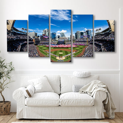 Petco park San Diego Stadium, Stadium Canvas, Sport Art, Gift for him, 5 Panel, Large Canvas, Canvas Print Wall Art