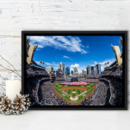 Petco park San Diego Stadium, Stadium Canvas, Sport Art, Framed Canvas Print Wall Art, Floating Frame