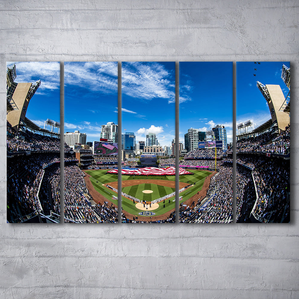Petco park San Diego Stadium, Stadium Canvas, Sport Art, 5 Panel B, Extra Large Canvas, Canvas Print Wall Art