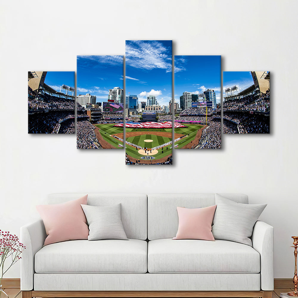 Petco park San Diego Stadium, Stadium Canvas, Sport Art, Gift for him, 5 Panel, Large Canvas, Canvas Print Wall Art