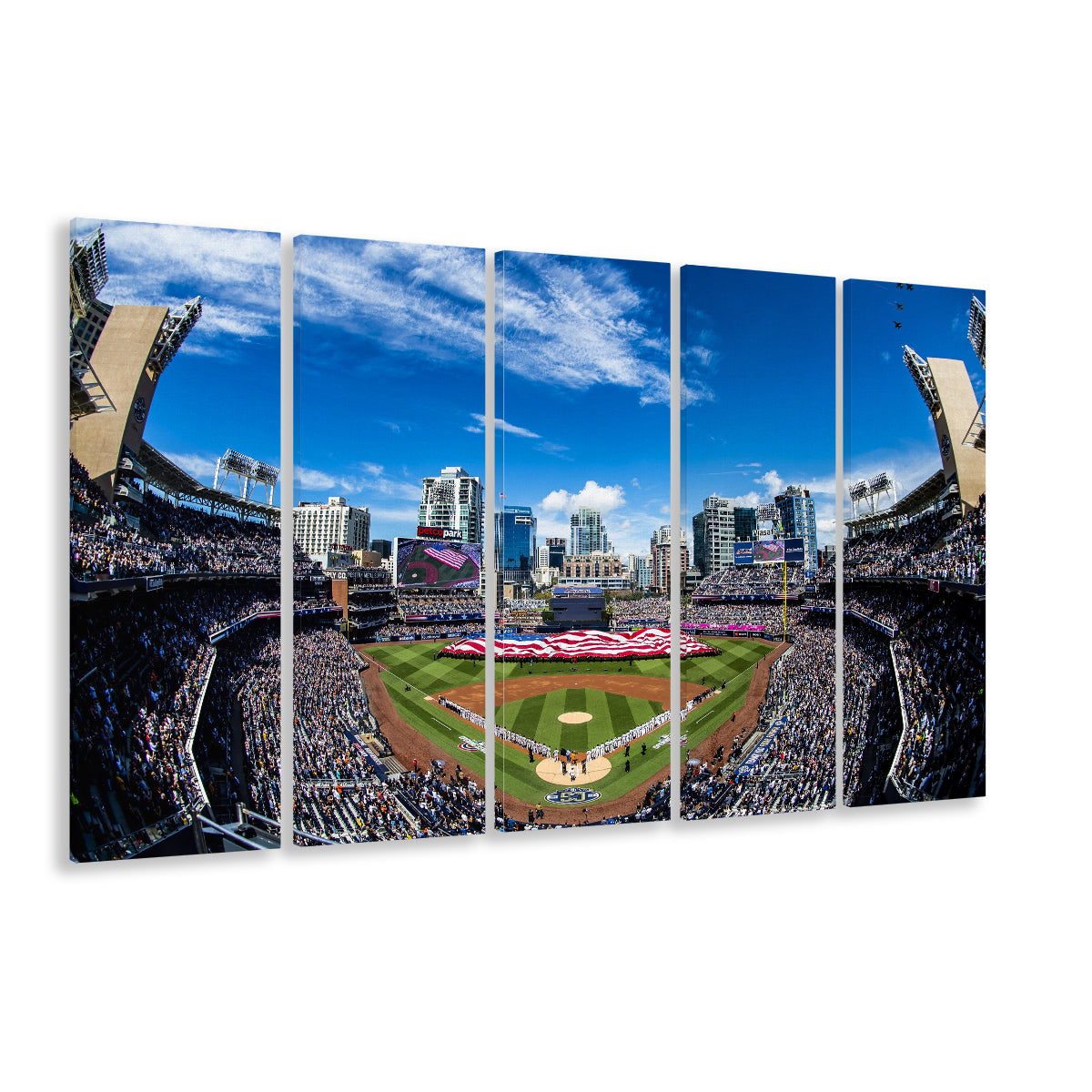 Petco park San Diego Stadium, Stadium Canvas, Sport Art, 5 Panel B, Extra Large Canvas, Canvas Print Wall Art
