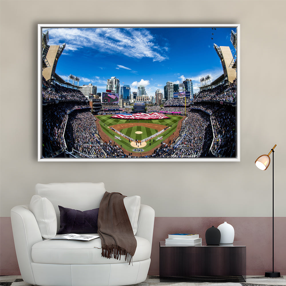 Petco park San Diego Stadium, Stadium Canvas, Sport Art, Framed Canvas Print Wall Art, Floating Frame