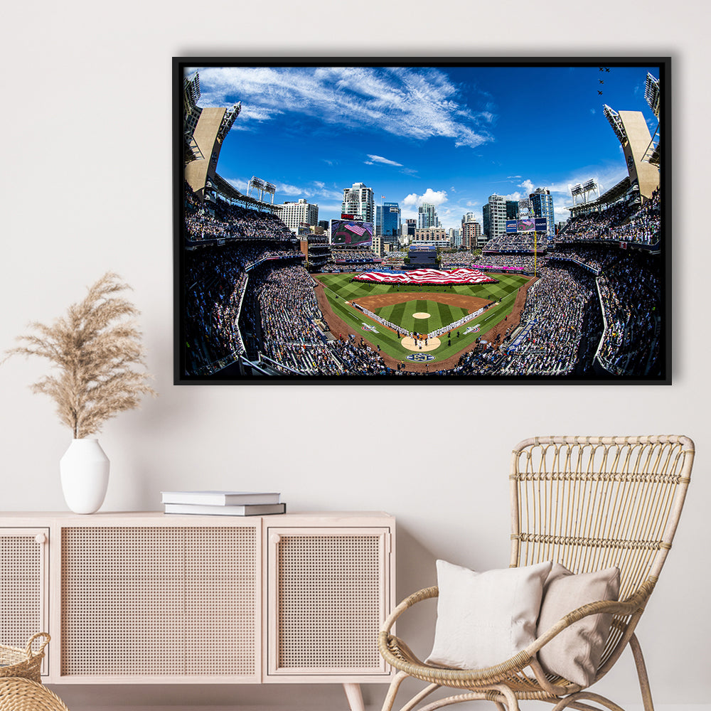 Petco park San Diego Stadium, Stadium Canvas, Sport Art, Framed Canvas Print Wall Art, Floating Frame