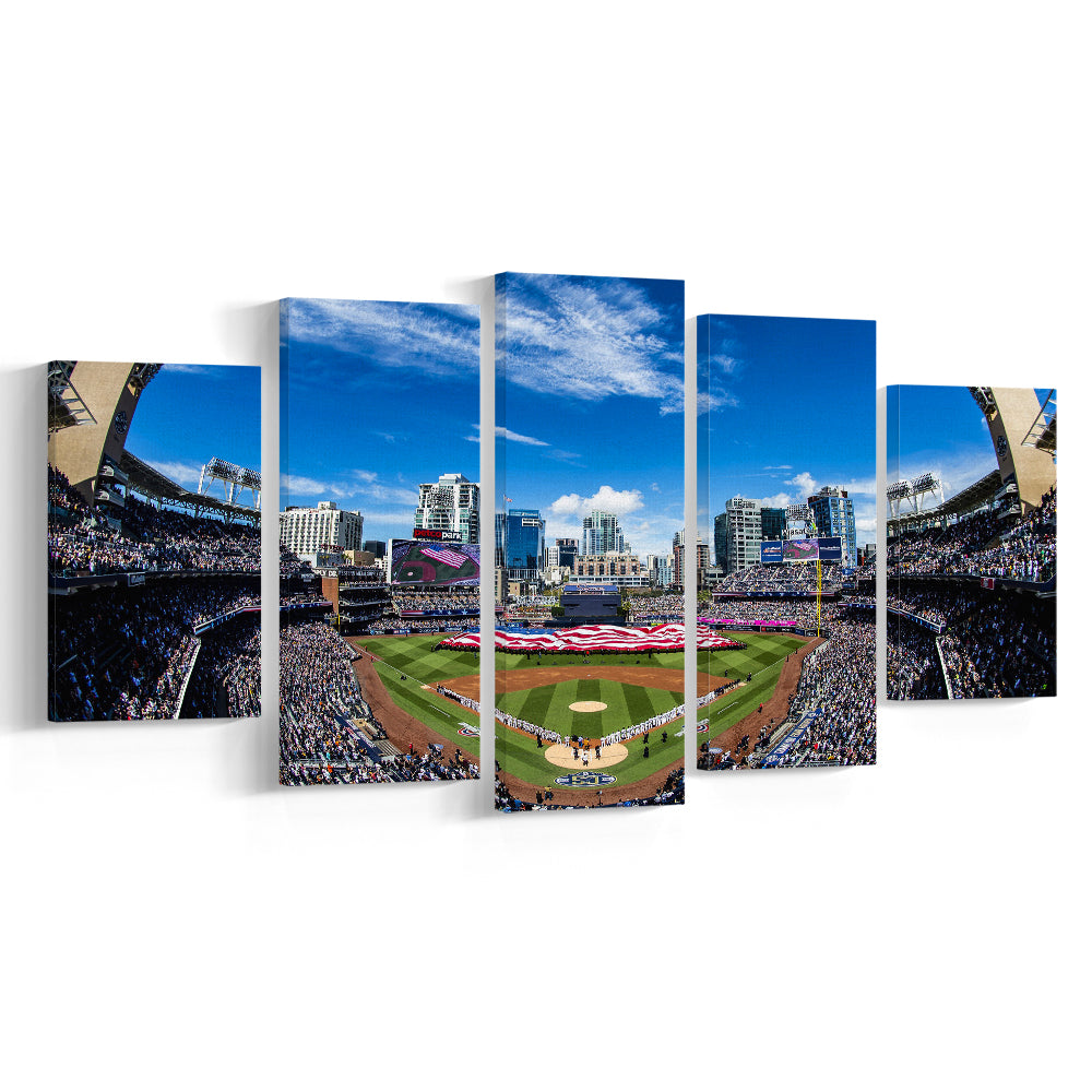Petco park San Diego Stadium, Stadium Canvas, Sport Art, Gift for him, 5 Panel, Large Canvas, Canvas Print Wall Art