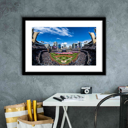 Petco park San Diego Stadium, Stadium Canvas, Sport Art, Gift for him, White Border Framed Art Print Wall Decor
