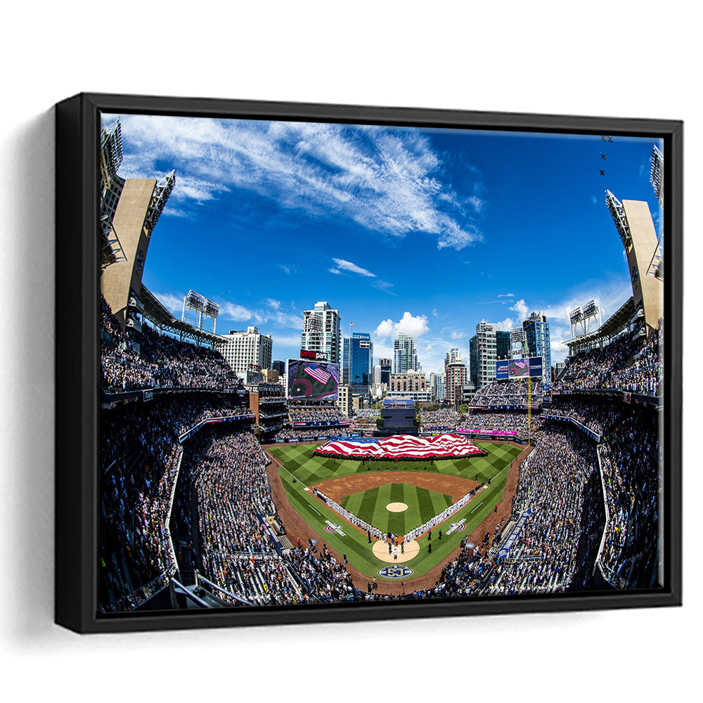 Petco park San Diego Stadium, Stadium Canvas, Sport Art, Framed Canvas Print Wall Art, Floating Frame