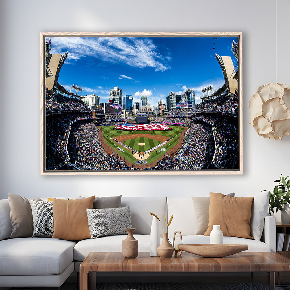 Petco park San Diego Stadium, Stadium Canvas, Sport Art, Framed Canvas Print Wall Art, Floating Frame