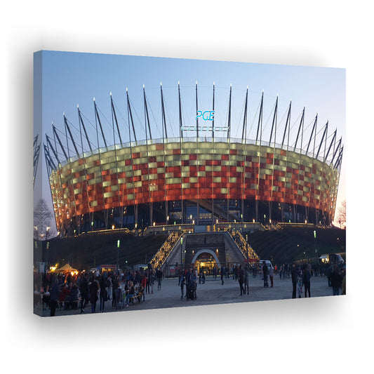 Pge Narodowy Stadium, Stadium Canvas, Sport Art, Gift for him, Man Cave Decor, Art Print, Canvas Print Wall Art