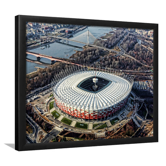 Pge Narodowy Stadium, Stadium Canvas, Sport Art, Fan Gifts, Framed Art Print Wall Decor, Picture Framed