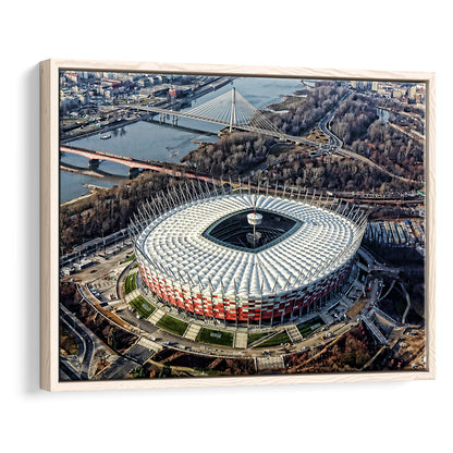 Pge Narodowy Stadium, Stadium Canvas, Sport Art, Fan Gifts, Framed Canvas Print Wall Art, Floating Frame