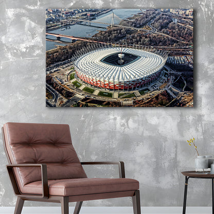 Pge Narodowy Stadium, Stadium Canvas, Sport Art, Fan Gifts, Man Cave Decor, Art Print, Canvas Print Wall Art