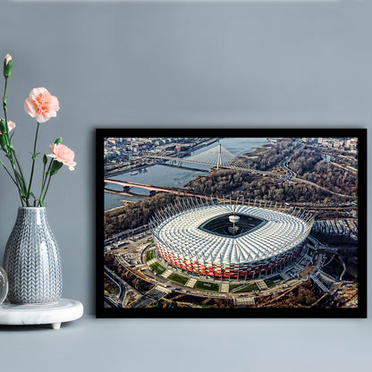 Pge Narodowy Stadium, Stadium Canvas, Sport Art, Fan Gifts, Framed Art Print Wall Decor, Picture Framed