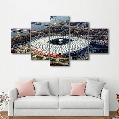 Pge Narodowy Stadium, Stadium Canvas, Sport Art, Fan Gifts, 5 Panel, Large Canvas, Canvas Print Wall Art