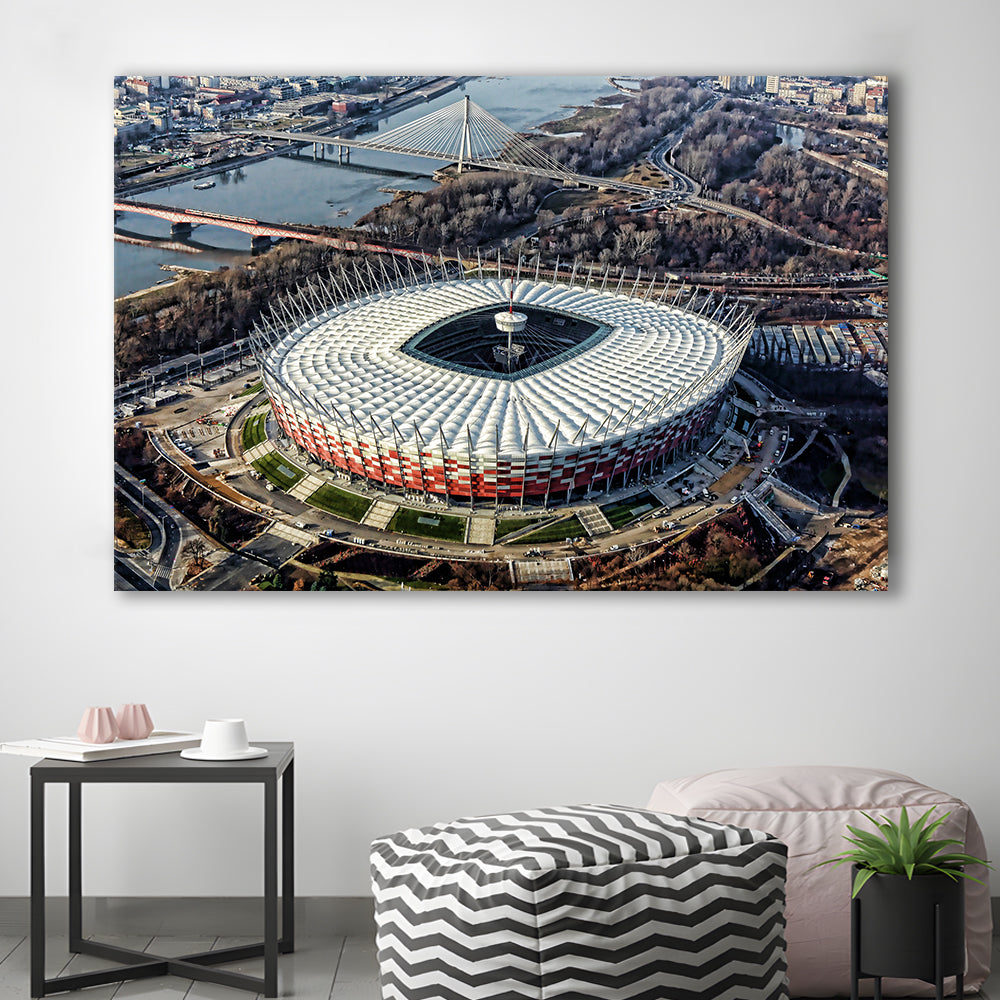Pge Narodowy Stadium, Stadium Canvas, Sport Art, Fan Gifts, Man Cave Decor, Art Print, Canvas Print Wall Art