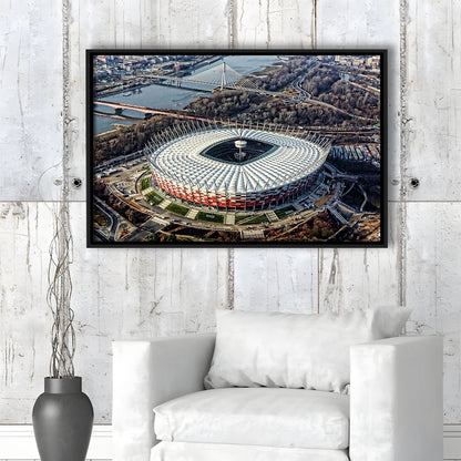 Pge Narodowy Stadium, Stadium Canvas, Sport Art, Fan Gifts, Framed Canvas Print Wall Art, Floating Frame
