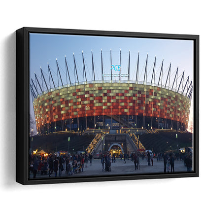 Pge Narodowy Stadium, Stadium Canvas, Sport Art, Framed Canvas Print Wall Art, Floating Frame