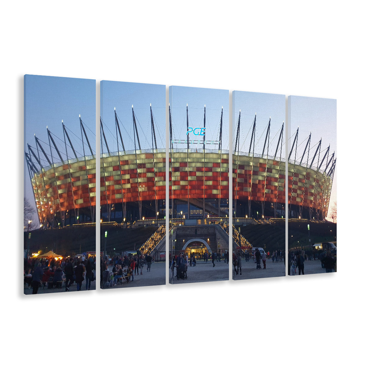 Pge Narodowy Stadium, Stadium Canvas, Sport Art, 5 Panel B, Extra Large Canvas, Canvas Print Wall Art